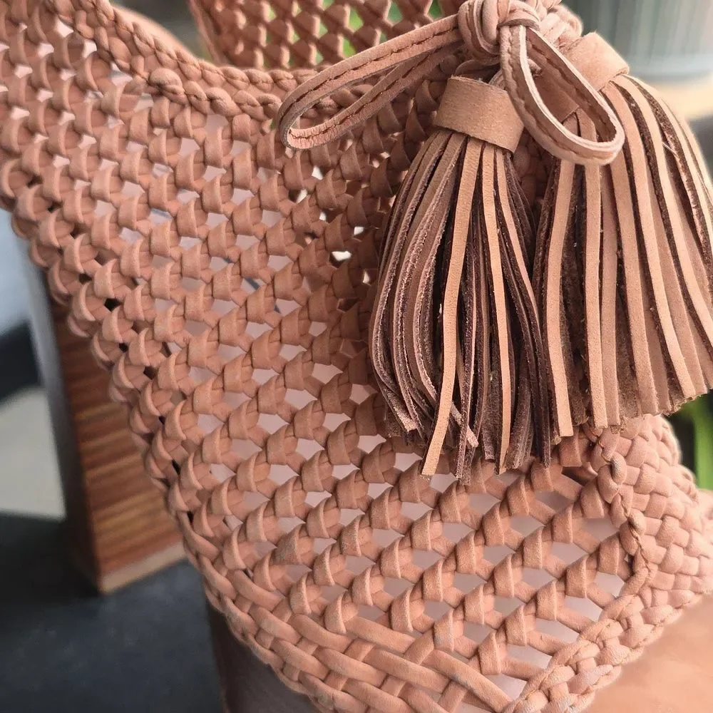 Pencey Alexus Woven Platform Leather Sandals size 7